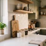 Small kitchen with clear countertops after weekend organization